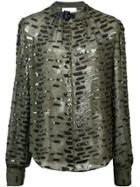 Fleur Du Mal Sequinned Blouse - Green