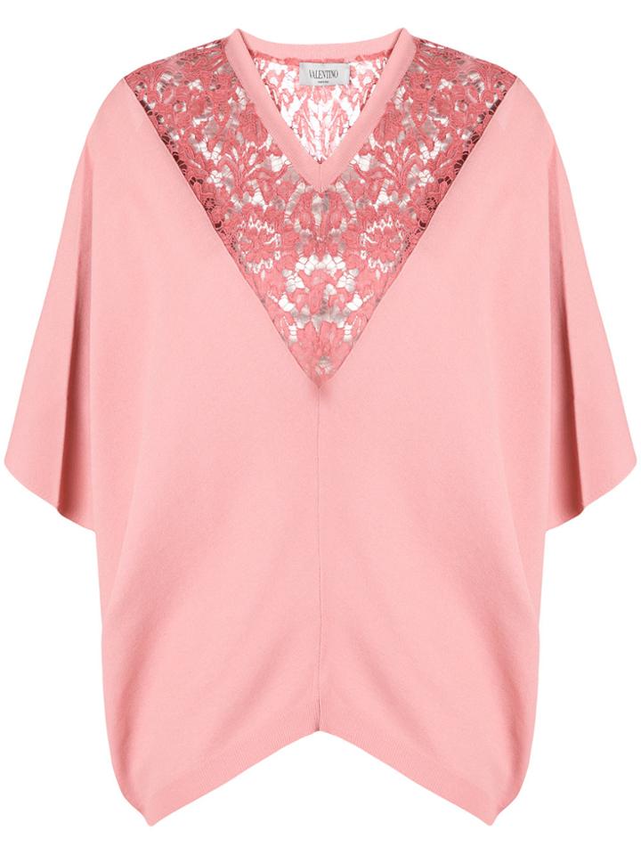 Valentino Lace Panel Jumper - Pink & Purple