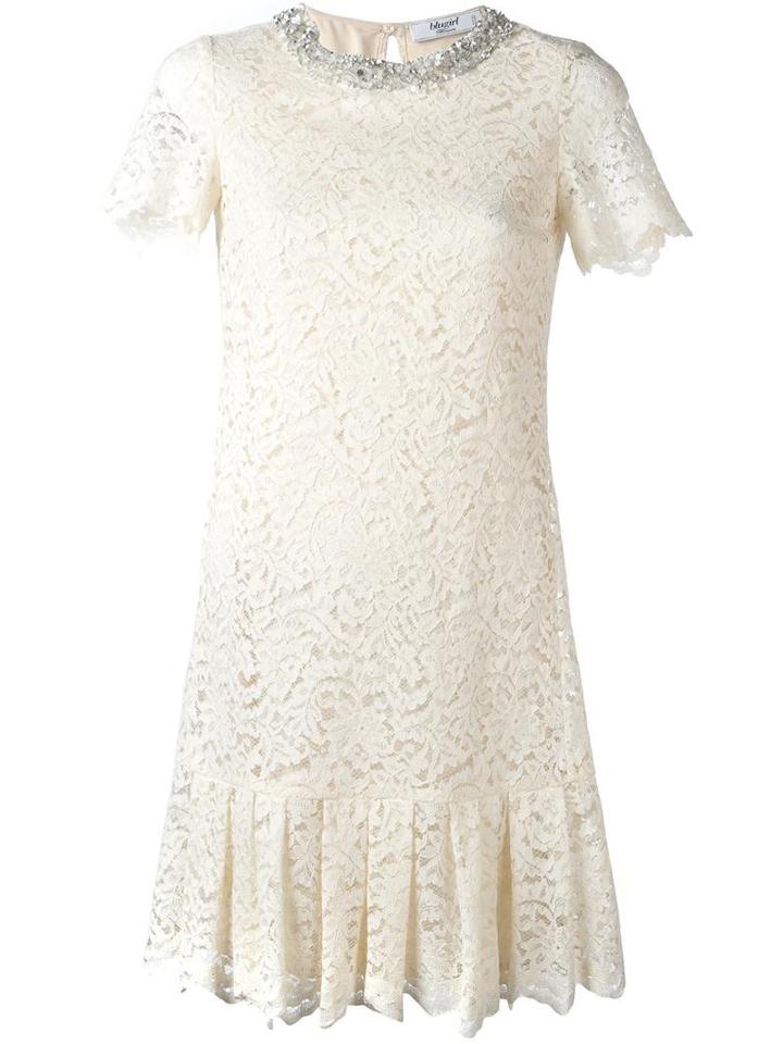 Blugirl Floral Lace Dress, Women's, Size: 42, Nude/neutrals, Cotton/polyamide/polyester