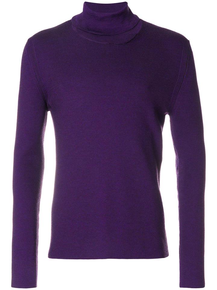 Marc Jacobs Roll Neck Knit Top - Pink & Purple