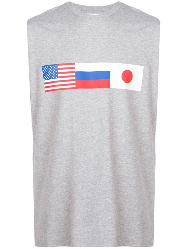 Gosha Rubchinskiy Sleeveless Flag T-shirt - Grey