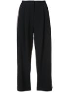 Adam Lippes Stretch Cady Pleat Front Culottes With Embellished Sides -