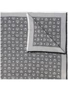 Mcm Monogram Print Scarf - Grey