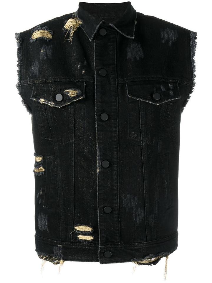 Filles A Papa 'joy' Denim Gilet, Women's, Size: 2, Black, Cotton/lurex/polyester