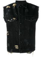Filles A Papa 'joy' Denim Gilet, Women's, Size: 2, Black, Cotton/lurex/polyester