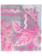 Armani Collezioni - Patterned Scarf - Women - Silk/polyester/acetate - One Size, Grey, Silk/polyester/acetate