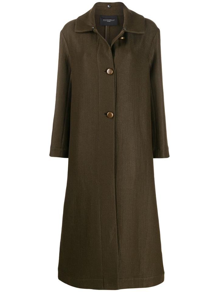 Antonelli Single Breasted Formal Coat - Green