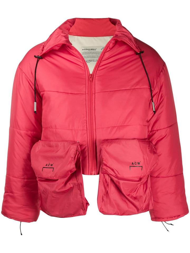 A-cold-wall* Oversized Pocket Puffer Coat - Red