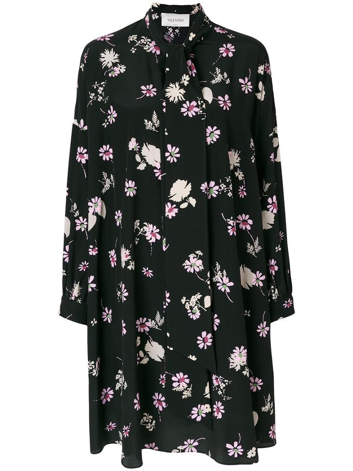 Valentino - Flowers Fall Dress - Women - Silk - 38, Black, Silk