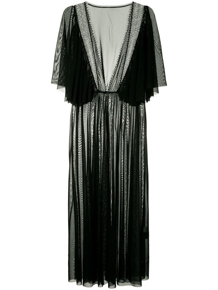 Tu Es Mon Trésor Mesh Midi Dress - Black