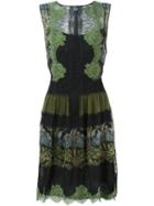Alberta Ferretti Lace Overlay Dress, Women's, Size: 42, Green, Silk/cotton/other Fibers