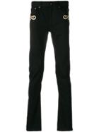 Roberto Cavalli Embroidered Skinny Jeans - Black