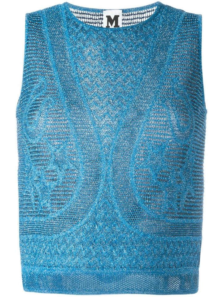 M Missoni Metallic Knit Sleeveless Top
