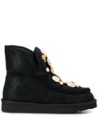 Tosca Blu Flat Embellished Boots - Black