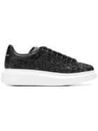 Alexander Mcqueen Platform Glitter Sneakers - Black
