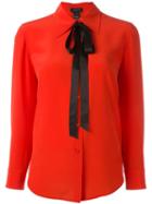 Marc Jacobs Crêpe De Chine Bow Shirt, Women's, Size: 6, Red, Silk