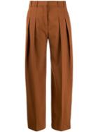 Victoria Victoria Beckham Two Pleated Palazzo Pants - Brown