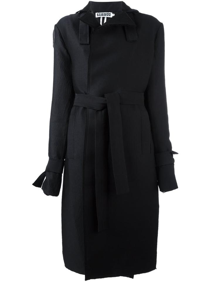 Etienne Deroeux 'marcia' Coat, Women's, Size: 36, Black, Wool/polyester/silk/bemberg