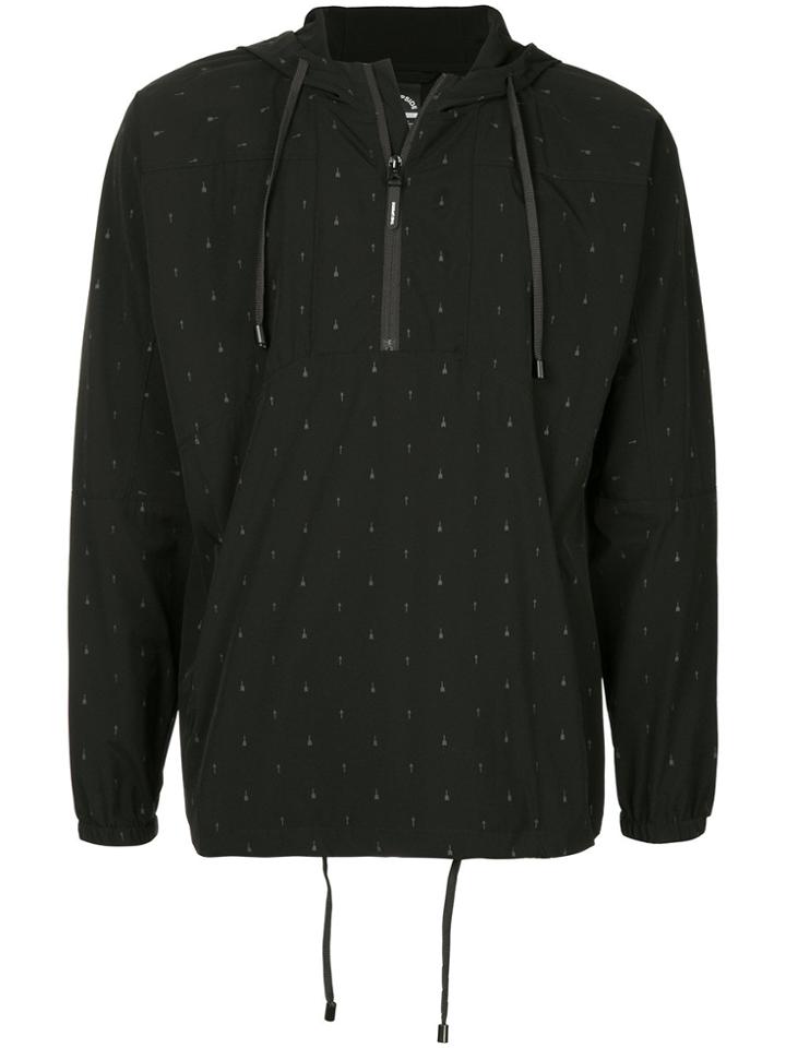 The Upside Arrow Print Hoodie - Black