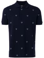 Fendi - Embroidered Detail Polo Shirt - Men - Cotton - 50, Blue, Cotton