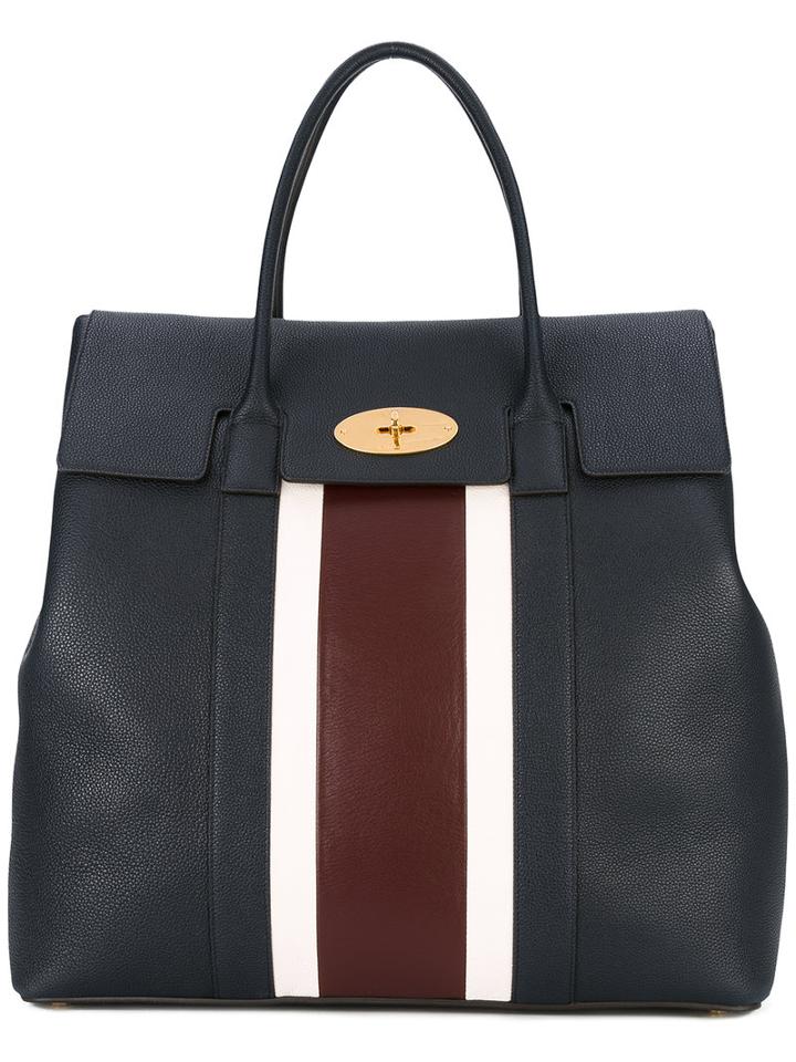 Mulberry - Large Bayswater Tote - Women - Calf Leather - One Size, Blue, Calf Leather