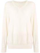 The Row Oversized V-neck Sweater - White