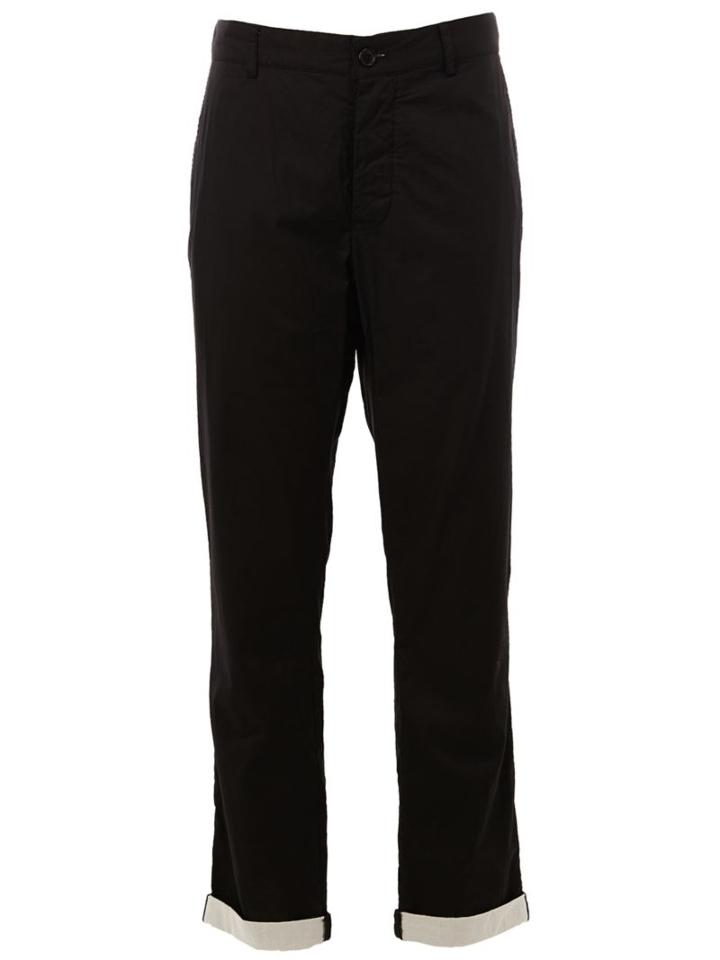 Ann Demeulemeester Grise Turn Up Hem Trousers, Men's, Size: Medium, Black, Cotton