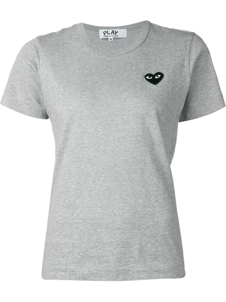 Comme Des Garçons Play 'black Play' T-shirt, Women's, Size: Xs, Grey, Cotton