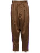 Haider Ackermann Striped Tapered Silk Blend Trousers - Brown