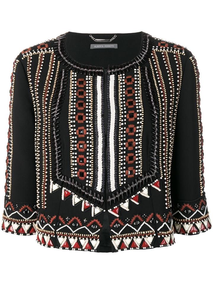 Alberta Ferretti Bead Embroidered Jacket - Black
