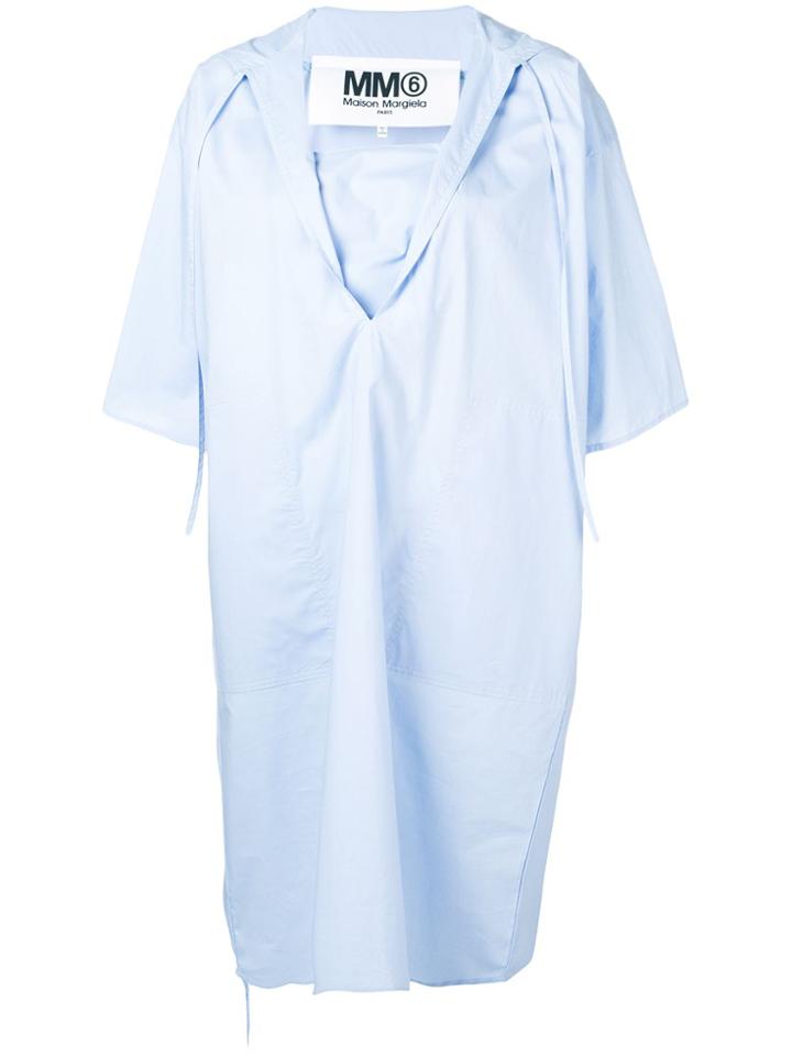 Mm6 Maison Margiela Oversized Cape Dress - Blue