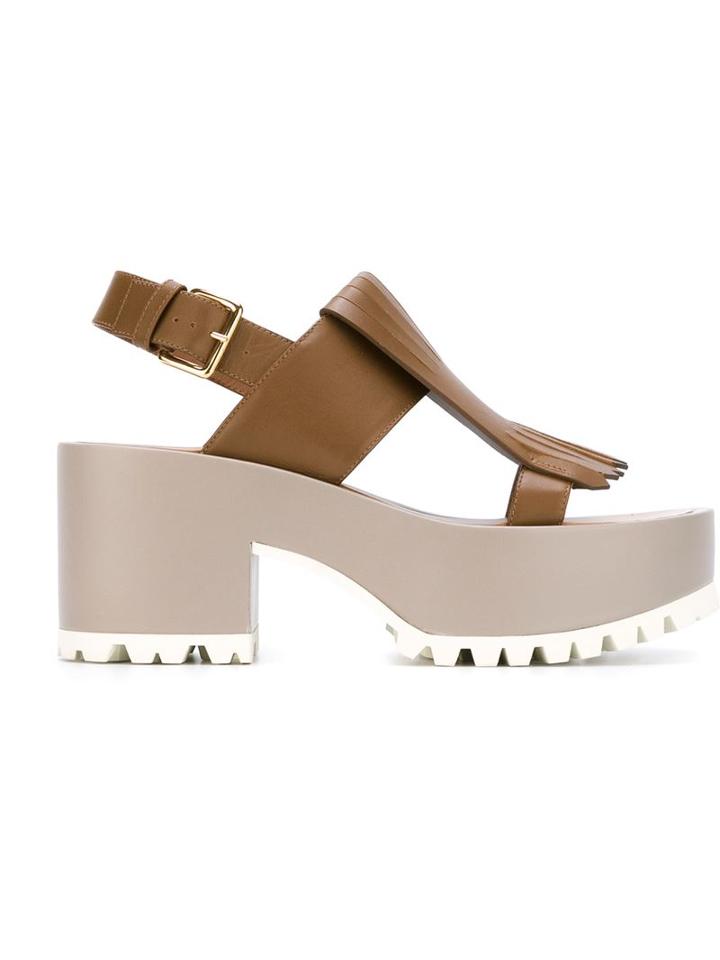 Marni 'one-band' Fringed Sandals