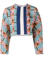 Tata Naka Printed Cropped Blouse, Women's, Size: 6, Silk