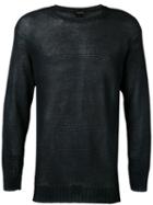 Avant Toi Crew Neck Jumper, Men's, Size: Large, Blue, Linen/flax