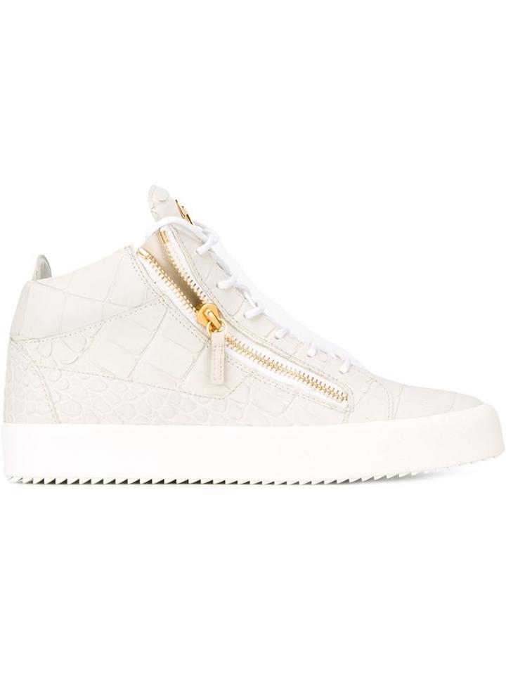 Giuseppe Zanotti Design Kriss Hi-top Sneakers, Men's, Size: 43, White, Leather/rubber