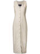 N Duo - Waist-coat Style Dress - Women - Linen/flax - 36, Brown, Linen/flax