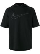 Nike - City Running Short Sleeve Hoodie - Men - Cotton/polyester - L, Black, Cotton/polyester