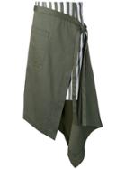 Monse Asymmetric Apron Wrap Skirt - Green