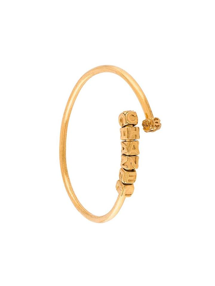 Chanel Vintage Alphabet Bracelet, Women's, Metallic