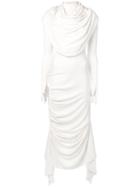A.w.a.k.e. Mode Gloved Draped Detail Dress - White