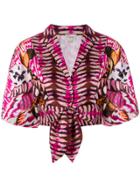 Temperley London Garden Leaf Printed Shirt - Pink & Purple