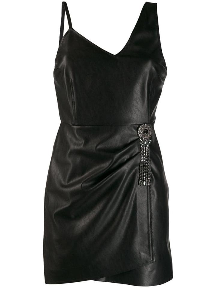 Pinko Crystal Brooch Mini Dress - Black