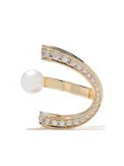 Tasaki 18kt Yellow Gold Aurora Akoya Pearl And Diamond Ear Clip