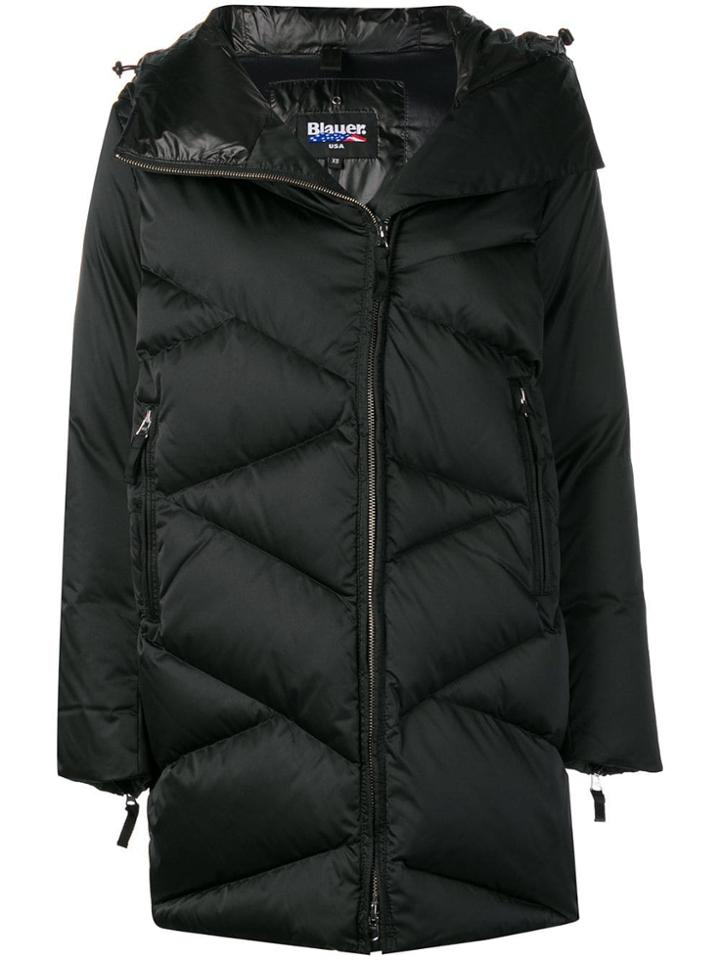 Blauer Quilted Padded Coat - Black