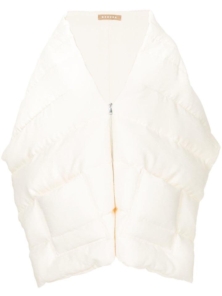 Nehera Chunky Padded Zip Scarf - White