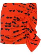 Victoria Victoria Beckham Sunglasses Print Skirt - Red