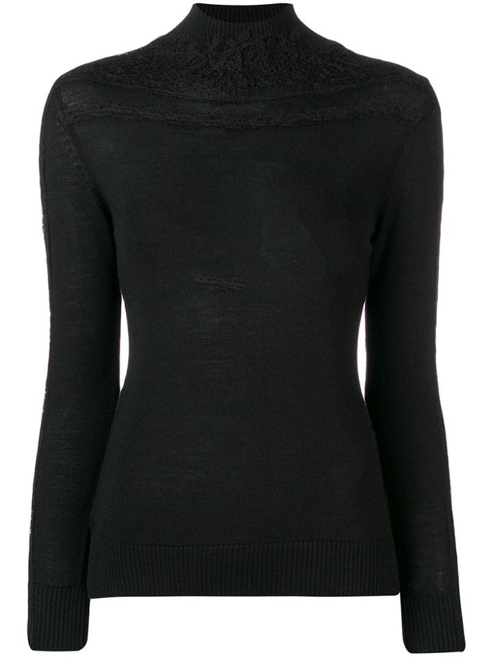 Ermanno Scervino Embellished Turtleneck Sweater - Black