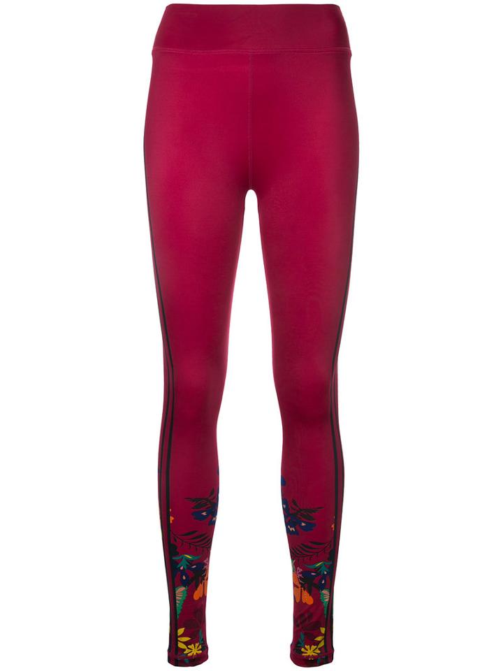 The Upside - Floral Print Detail Leggings - Women - Polyamide - Xs, Red, Polyamide