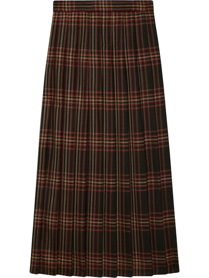 Gucci Tartan Wool Maxi Skirt - Blue