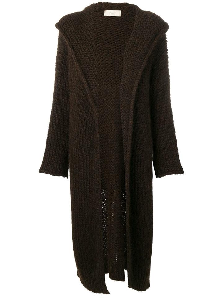 Maison Flaneur Hooded Cardigan - Brown